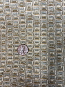 Tan & Blue Plaid Upholstery Fabric Woven Cotton Lightweight  1  1/2 Yd 58” Wide - Picture 1 of 2