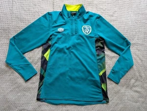 Umbro Ireland National Soccer Team Sweater Men Medium Green 1/4 Zip Training Top - Picture 1 of 13