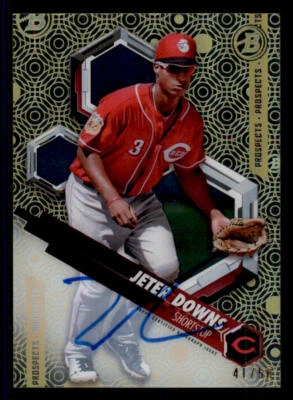 2018 Bowman High Tek Prospect AUTO Gold Rainbow #PHTJD Jeter Downs /50 - Image 1 of 2
