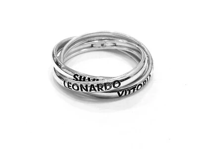 ANELLO 3 FEDE FEDINA TRIS PERSONALIZZABILE CON NOMI FRASE ARGENTO 925 DONNA UOMO - Immagine 1 di 4