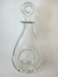 Außergewöhnliche ältere Design Glas Karaffe Wein Decanter - Bild 1 von 9
