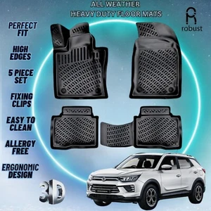 Custom Floor Mats Fits SsangYong Korando 2019-2025 TPE Rubber All Weather Liners - Bild 1 von 8