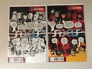 AXIS #1 NM DEADPOOL COLOR & B&W VARIANT SET - MARVEL 2014 AVENGERS X-MEN - Picture 1 of 1