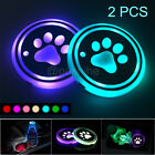 2 PCS Cup Pad Car Accessories LED Light Cover Interior Decoration Lamp 7 Colors