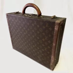 Auth LOUIS VUITTON M53012 Monogram President Trunk Vintage LV W/storage bag JPN - Picture 1 of 10