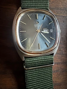 Herren Vintage OMEGA Quartz 1310 Werk 32khz 196.0066 DEUTSCHE TAGESANZEIGE Stahl - Bild 1 von 6