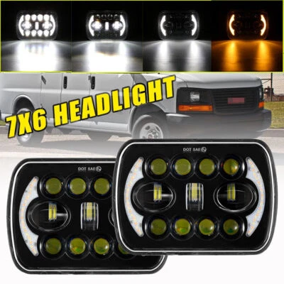 For Toyota Nissan Pickup truck 5X7 7X6 INCH LED Headlight H6054 Sealed Beam DRL - Image 1 of 4