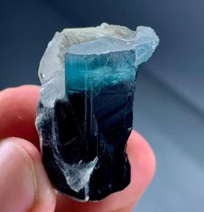  Muestra de cristal de turmalina bicolor de 118 quilates de Afganistán. - Imagen 1 de 9