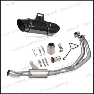 Sistema completo para silenciador de tubo de escape delantero Yamaha YZF R7 MT-07 FZ07 pintura de carbono - Imagen 1 de 7