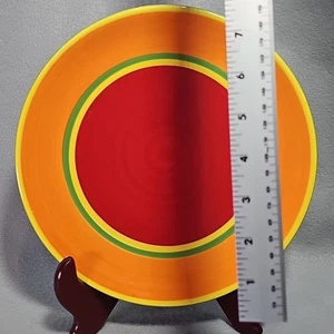 Dansk Caribe Aruba Handpainted Dinner Plates Orange Red Yellow 10.75" Colorful - Picture 1 of 6