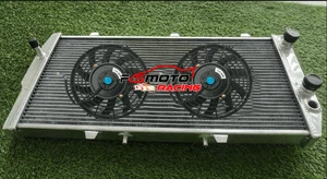 Aluminum Radiator &Fans For 1989-1991 AUDI 200 C3 QUATTRO 3B 20V TURBO ENGINE MT - Foto 1 di 7