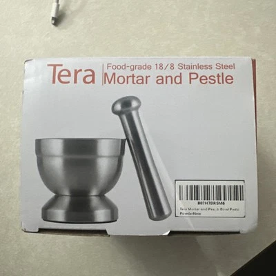 Tera Food-Grade 18/8 Stainless Steel Mortar and Pestle Brush Pill Crusher - Image 1 of 4