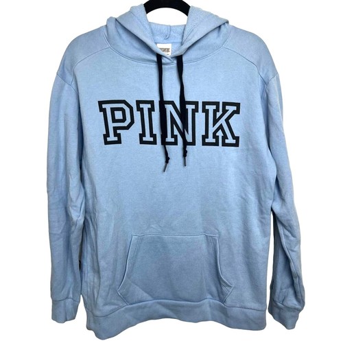 UNDERCOVER Felpa donna oversize Y2K VICTORIA'S SECRET PINK XS blu chiaro con logo nero