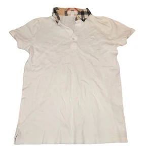 BURBERRY Kids White Check Collar Polo Sz 14Y / T Shirt READ! - Picture 1 of 9