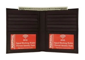 Billetera de tarjeta de crédito hipster plegable con bloqueo RFID 2 ID cuero de piel de cordero premium... - Imagen 1 de 8