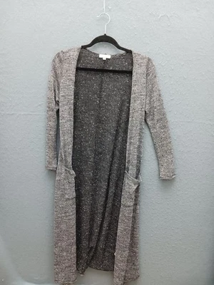 Cárdigan LuLaRoe Mujer S Gris Mezcla Poliéster Plumero Largo Frente Abierto EE. UU. Foto 1 de 4