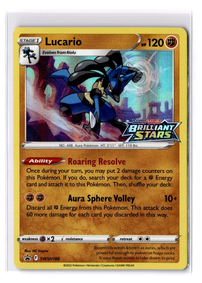 Lucario (Prerelease) - SWSH186 Sword & Shield Black Star Promo Card - NM - Image 1 of 2