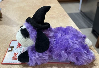 LAMB CHOP HALLOWEEN PURPLE WITCH DOG MULTIPET TOY WITH SQUEAKERS 8" - Image 1 of 3