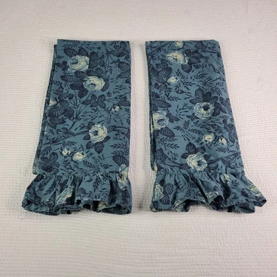 Fundas de almohada Ralph Lauren 2/ Safe Harbor King con volantes azul blanco rosas florales  Foto 1 de 4