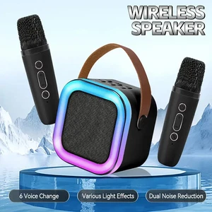 Altavoz portátil Karaoke con micrófonos Duales y Luces RGB - Imagen 1 de 9