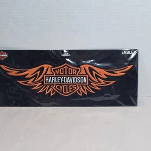 Harley Davidson Orange Bar & Shield Tribal Wings Emblem Ex Large 12.25" Patch - Picture 1 of 3