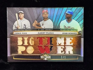 2011 Topps Triple Threads Foxx / Pujols / Howard Relics Combos Platinum 1/1 - Picture 1 of 3