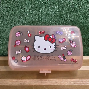 Vintage HELLO KITTY Pink Jewelry Box Pencil Box 2012 with Organize Divider Tray - Picture 1 of 9