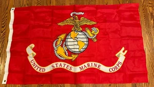 USMC UNITED STATE MARINE CORPS FLAG SEMPER FI FIDELIS w/Grommets New 35.5” X 59” - Picture 1 of 3