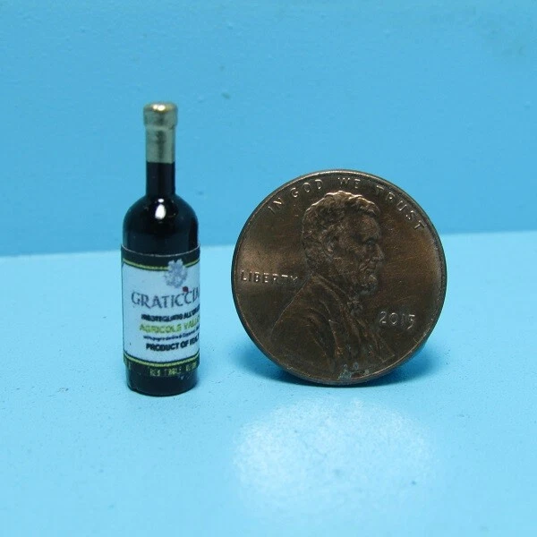 Réplica miniatura casa de muñecas Gaticciaia italiana mesa roja botella de vino HR53993 Foto 1 de 1