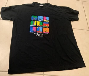 Vintage Sol’s Paris France Eiffelturm schwarz Souvenir T-Shirt Warhol Style XXL - Bild 1 von 6