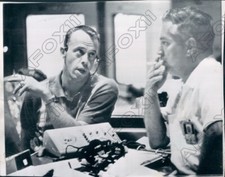 1963 NASA Astronauts Alan Shepherd & Walter Williams Control Room Press Photo