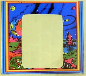 VINTAGE ORIGINAL ARCADE BACKGLASS VIDEOGAME ELECTRONICS 1980s SPACE PLANET - Picture 1 of 10