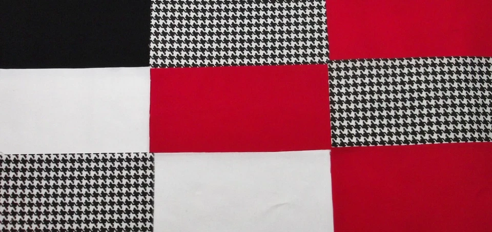 40 3.25" x 6.5" Edredón Precortado Acolchado Algodón Ladrillos Pata de Gallo Blanco y Negro Foto 1 de 1