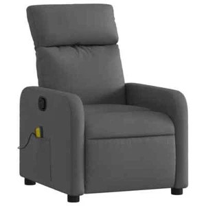 Fabric Massage Recliner Chair Lounge Single Sofa Armchair Massager TV Couch Grey - Picture 1 of 10
