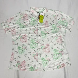 Polo de golf blanco PUMA para hombre MATTR Tropi-Cool calavera palmeras cóctel XL A380 - Imagen 1 de 8