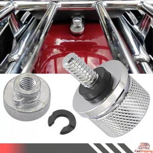 Chrome Billet Rear Fender Screw Mount Seat Bolt Nut For Motorcycles 96Up - Picture 1 of 6