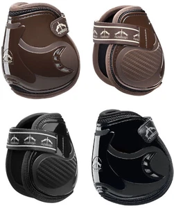 Veredus Short Pro Jump Touch Flicker Magic Pinch Fetlock Boots Black/Brown M/L - Picture 1 of 12