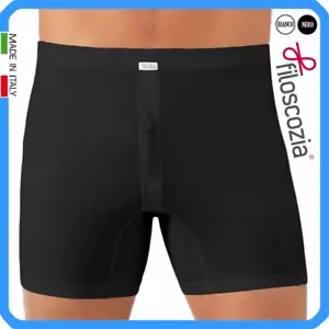 Boxer da Uomo FILO DI SCOZIA Gamba Lunga Apertura con Bottone 100% Cotone Aperto - Foto 1 di 9