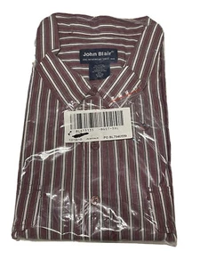 NEW John Blair Short Sleeve Button Up Shirt Men's Size 3XL Collared Striped - Picture 1 of 7