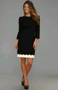 Vestido recto Ted Baker Payton detalle vieira negro Reino Unido 1 EE. UU. 4 NUEVO SIN ETIQUETAS - Imagen 1 de 3