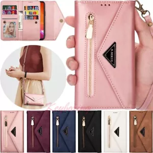 For iPhone 15 14 13 12 11 X XR SE 7 8 Plus Wallet Card Holder Leather Case Cover - Picture 1 of 43