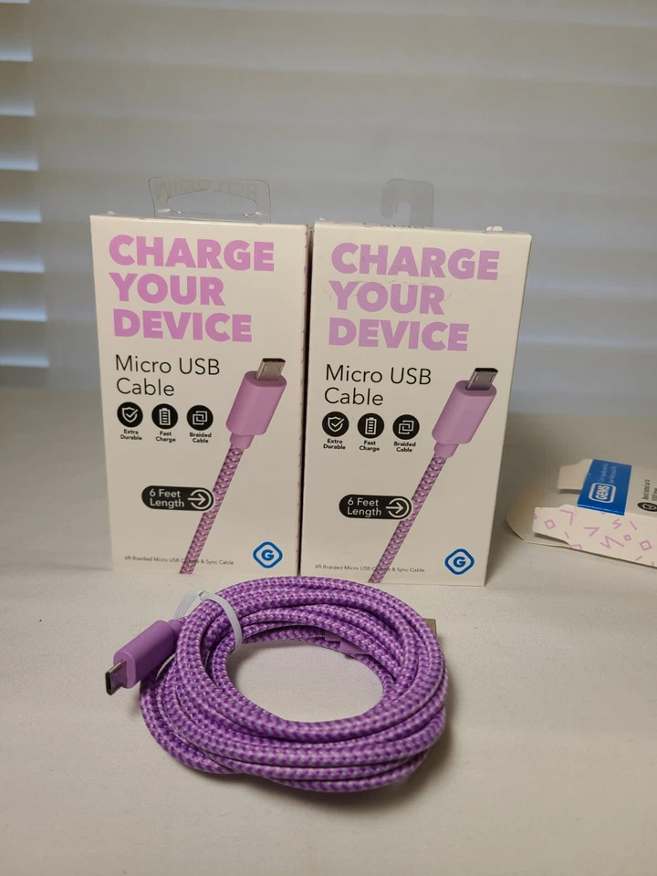 12 Pack 6ft Micro USB Fast Charger Data Sync Cable Cord for Samsung Android LG - Image 1 of 4