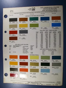1975 IH International Scout Pickup JEEP truck Ditzler PPG paint chips set - Picture 1 of 1