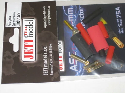 4mm Jeti AntiSpark / Antiblitz Goldkontaktstecker Set bis 75A dauer JMS-ASC4 - Bild 1 von 2