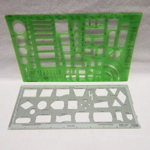 2 Stück Kunststoff Zeichnungen Schablonen Messschablonen IBM C-Thru Ruler Company - Bild 1 von 3