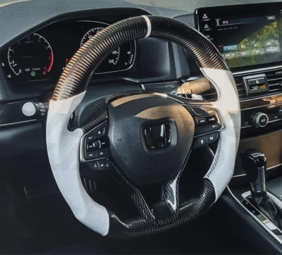 Real Carbon Fiber Steering Wheel Fits Honda Accord 10th 2018-2022 - Image 1 of 4