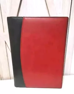 Buxton Kirschrot Schwarz Leder Portfolio Notizblock Ordner Organizer - Bild 1 von 9