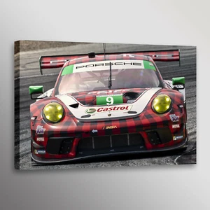 Porsche 911 GT3 R Racecar Car Photo Automotive Wall Art Canvas Print - Picture 1 of 1