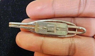 RARO - Barra de clip de corbata de plata esterlina de 1930 con grabado JMcA -S50 Foto 1 de 4