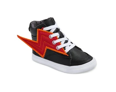 NWT Cat & Jack Black Odis Lightning Bolt Sneakers - Image 1 of 4